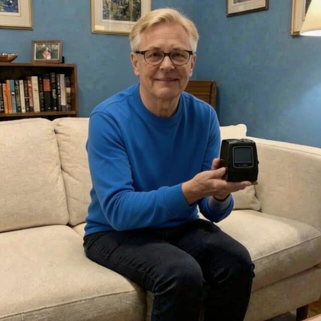 Jim M. with their MemoryVault Box